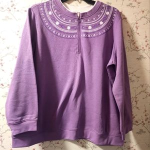 Blair dressy pullover with quarter zip 2x